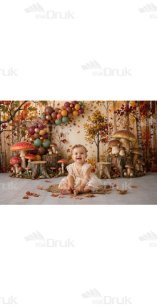 Tło fotograficzne „Jesienny las – magiczne grzybki” | UB_871